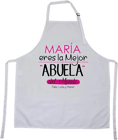 Kembilove Delantal Personalizado Ajustable con Diferentes Diseños - Delantales para Madres, Padres, Abuelos, Abuelas con Nombre Personalizado - Regalo Original Madres, Padres, Cumpleaños  