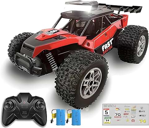 KINSAM Coche Teledirigido RC con Luz,1:20 con 2 Baterías 60Min Play,20km/H Acelerador Proporcional Completo, Para Niños 6-16 Años, Regalos Navidad Cumpleaños  