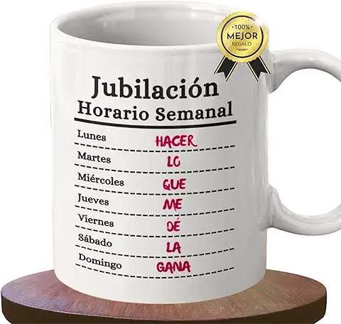 LA CASA DE LAS TAZAS® Divertidos Regalos de Jubilación Mujeres y Hombres. Taza para Abuela, Abuelo - Tazas de Jubilación para Compañeros de Trabajo y Familia - Ideas Originales Únicas para Regalar  