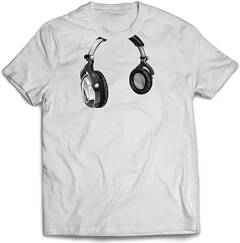 Lepni.me Camisetas Hombre Regalo de DJ para los Amantes de la Música Música Retro, Electrónica, Auriculares Imprimir  