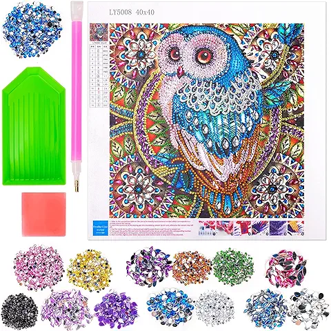Little Guy Regalos para Niñas de 9 10 11 Años, Pintura de Diamante 5d por Números para Niños Adultos de 7 8 9 10 11 12 13 Años Kit de Artes Búho Dibujos con Diamantes de para Niñas y Mujeres Regalo  