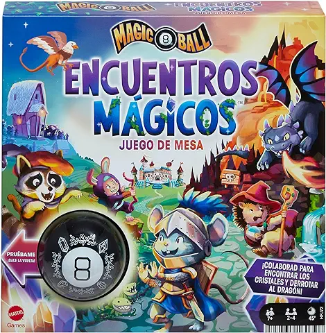 Mattel Games Magic 8 Ball Encuentros Mágicos, Juego de mesa Cooperativo de Estrategia, +7 Años, Versión Español (HPJ72)  
