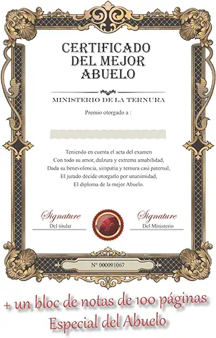 Mejor Certificado de Abuelo: Bloc de Notas Especial para Todos los Abuelos - idea de Regalo para el Abuelo  