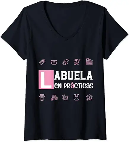 Mujer Abuela en Prácticas Abuelos Primerizos Futura Embarazo 2021 Camiseta Cuello V  