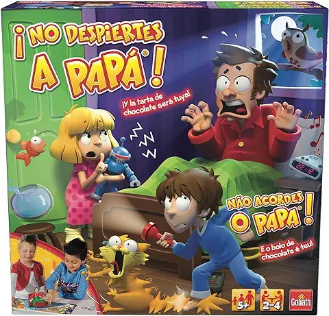 No Despiertes a Papá. Juego de mesa Infantil. Llega el Primero a la Tarta de Chocolate. Juego de Habilidad Divertido y Educativo. A Partir de 5 Años. 2 a 4 Jugadores [ Versión en Español]  