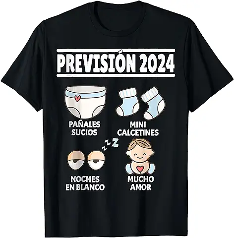 Papá Mamá Anuncio Embarazada Divertido Bebé Prévision Camiseta  