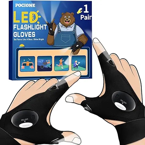 Guantes con Luz LED de Trabajo Gadgets Tecnologicos, Ideea Util de Regalo Originales para Hombre Padre, Marido, Manitas, para Navidad, Calendario Adviento, Cumpleaños  