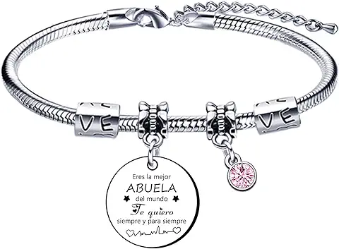 QTZXZX Pulsera Abuela Personalizado,regalo para Cumpleaños de la Abuela,regalo Abuela Primeriza,regalo AbuelasEres la Mejor ABUELA del Mundo  