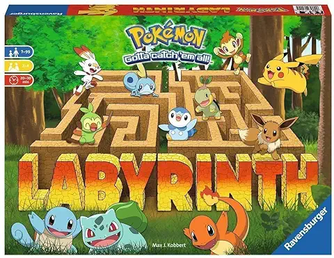 Ravensburger – Pokémon Labyrinth, Juegos de Mesa Laberinto, Juegos para Niños +7 Años, Juegos Pokémon, De 2 a 4 Jugadores, Versión Español  