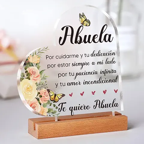 Regalo Abuela, Placa Acrílica para Abuela, Regalo Abuela Cumpleaños, Regalos Abuela, Regalo para Abuela, Abuela Regalo Original, Regalos para Abuelas  