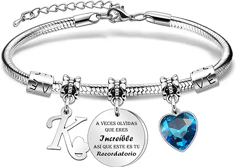 Regalo Pulsera Inspirador, A-Z 26 Letras Iniciales Pulsera Colgante de Plata A Veces Olvidas Que Eres Increíble, así Que Este Es Tu Recordatorio Para Hermana Mejores Amigos Hija Niñas Mujeres Regalo Pulsera Inspirador, A-Z 26 Letras Iniciales Pulsera Colgante de Plata A Veces Olvidas Que Eres Increíble, así Que Este Es Tu Recordatorio Para Hermana Mejores Amigos Hija Niñas Mujeres