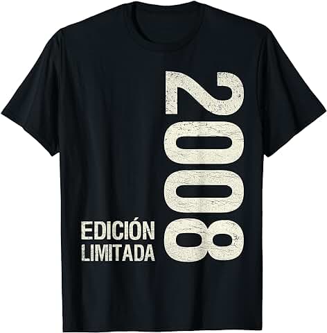 Cumpleaños 15 Años Niño Niña Vintage 2008 Edición Limitada Camiseta  