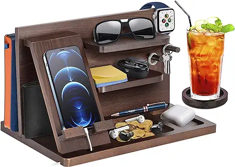 Regalos Originales para Hombre Estaciones de Acoplamiento y Organizadores de Madera Regalos San Valentin Hombre y Mujer Soporte de Carga para Teléfonos Regalos Hombre Cumpleanos Regalos dia del Padre  