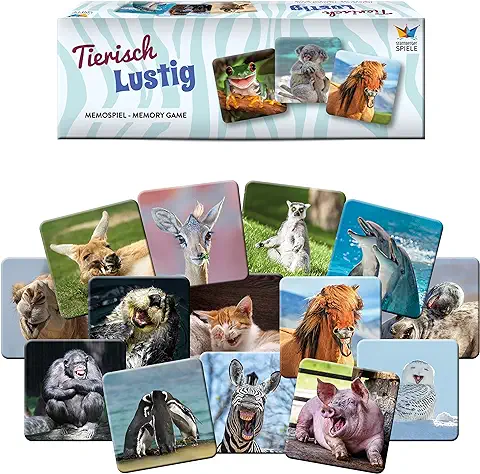 Starnberger Spiele - Animal Funny - Juego de Memoria para Adultos y Niños a Partir de 6 Años - Regalo para los Amantes de los Animales y la Naturaleza  