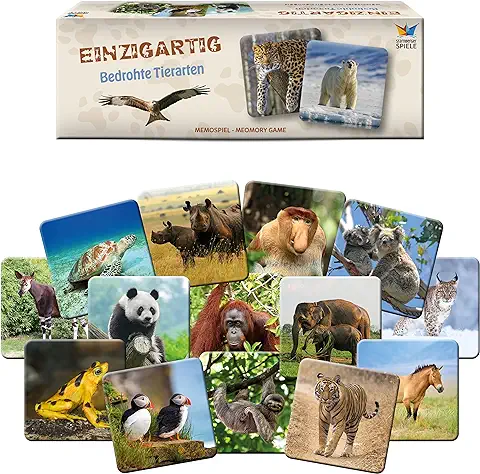 Starnberger Spiele - Único - Especies Amenazadas - Juego de Notas para Adultos y Niños a Partir de 6 Años - Regalo para Amantes de los Animales y la Naturaleza  