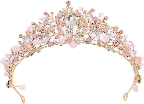 Tiara Corona de Cristal con Diadema de Mujer Diamantes de Imitación para Corona Nupcial Proms de Boda Desfiles Princesas Fiesta de Navidad de Cumpleaños Regalo para Niñas de 2 a 16 Años…  