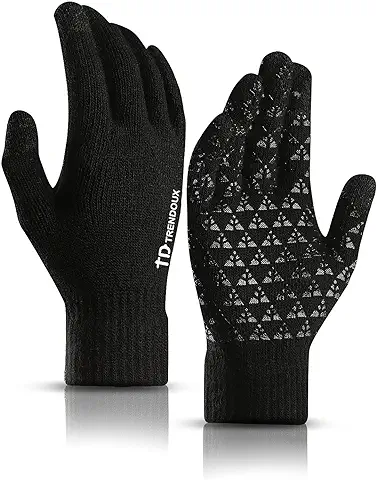 TRENDOUX Guantes Invierno Hombre Termicos Mujer - Guantes Tactiles Movil Smartphone, Ciclismo Moto Bici Correr Aire Libre para Frio Antideslizantes Conducir Deporte Running, Bicicleta Termico Running  