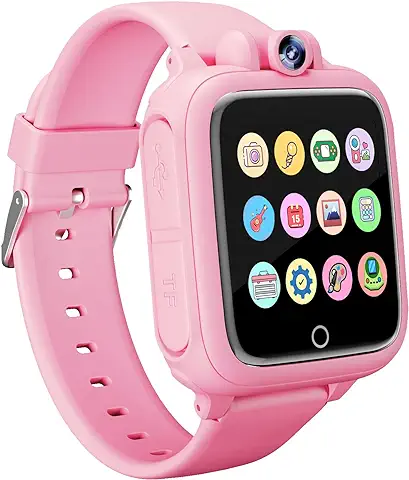 Umblue Reloj Inteligente Niños, Smartwatch Niña 3 4 5 6 7 8 9 10 11 12 Años, Regalo Niña 3-12 Años con 14 Juegos, Cámara Giratoria de 90°, Despertador y HD Pantalla Táctil, Regalos para Niños y Niñas  