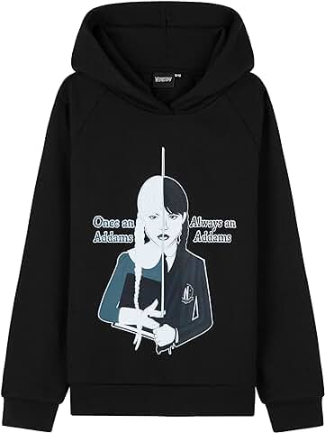 Wednesday Sudadera Niña Miércoles Addams - Sudadera con Capucha Cómoda - Ropa Niña y Chica Adolescente 7-16 Años Wednesday Sudadera Niña Miércoles Addams - Sudadera con Capucha Cómoda - Ropa Niña y Chica Adolescente 7-16 Años