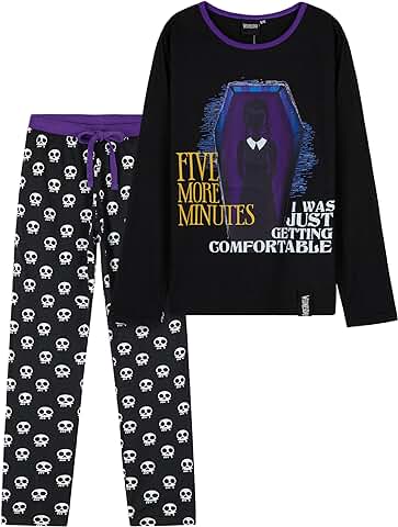 Wednesday Miércoles Addams Niña Conjunto de 2 Piezas, Pantalón y Camiseta para Niñas 7-16 Años, Regalos Niña Navidad  