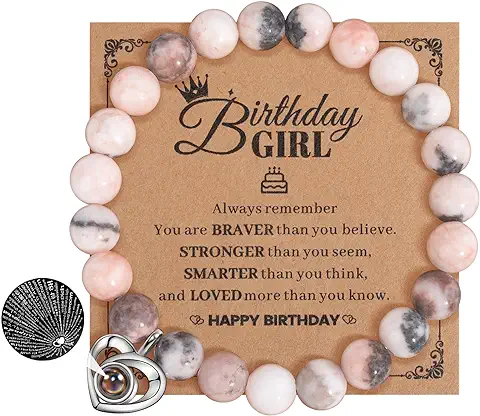 YELUWA Te Quiero Pulsera De 100 Idiomas Para Novia/Alma Gemela/Feliz Aniversario/Cumpleaños Chica/Eres Impresionante, Cumpleaños San Valentín Regalo Para Ella Mujer Adolescente Esposa Amante  