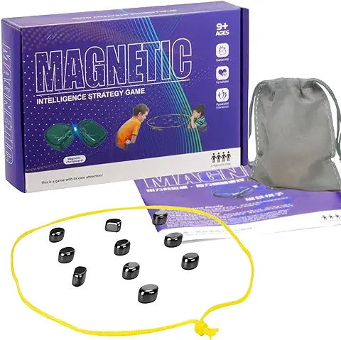 YKHSUAOU Juego De Imán De Mesa,Juego De Ajedrez Magnético, Juego de Ajedrez Magnético,Juego de Mesa de Piedra Magnética,Juego Magnetico Piedras,Juego De Imán De Mesa,Strategy Game for Kids & Adults  