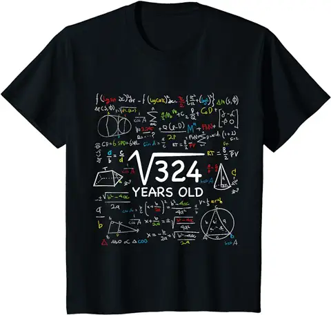 18 Años Cumpleaños Raíz Cuadrada 324 Regalo Camiseta  