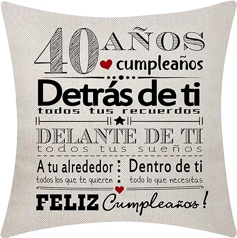 40 Cumpleaños Regalo para las Mujeres Hombres Fundas de Cojín para 40 Años 40 Cumpleaños Feliz Cumpleaños Inspirational Cumpleaños Funda de Cojín para la Esposa Marido Mamá Papá Amigos Tío Colegas(40) 40 Cumpleaños Regalo para las Mujeres Hombres Fundas de Cojín para 40 Años 40 Cumpleaños Feliz Cumpleaños Inspirational Cumpleaños Funda de Cojín para la Esposa Marido Mamá Papá Amigos Tío Colegas(40)