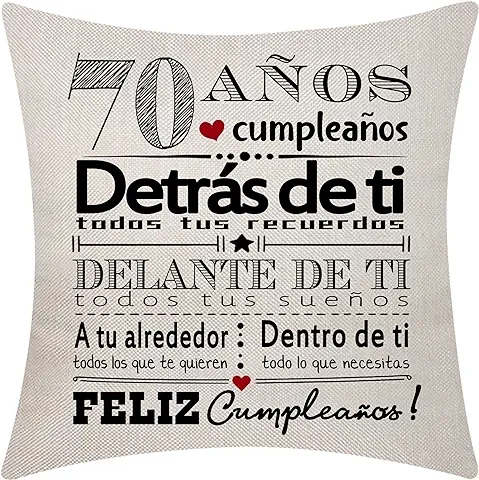 70 Cumpleaños Regalo para Las Mujeres Los Hombres Fundas de Cojín para 70 Años 70 Cumpleaños Feliz Cumpleaños Inspirational Cumpleaños Funda de Cojín para Mamá Papá tía tío Abuela Abuelo Amigos(70)  