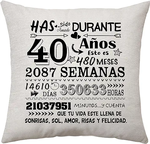 Aconesong Regalo de 40 Cumpleaños para Mamá Papá Esposa Esposo Fundas de Almohada Regalo Decorativo Keepsake Regalos de 40 Años para Tía Tío Amigos 40 Cumpleaños Regali (40) Aconesong Regalo de 40 Cumpleaños para Mamá Papá Esposa Esposo Fundas de Almohada Regalo Decorativo Keepsake Regalos de 40 Años para Tía Tío Amigos 40 Cumpleaños Regali (40)