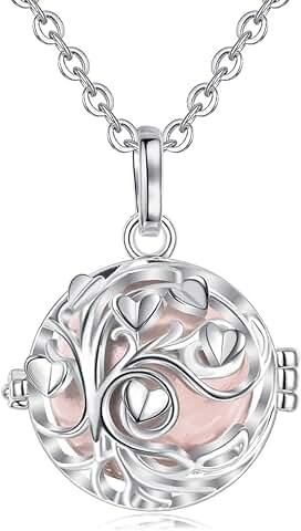 AEONSLOVE Collar Llamador de Ángeles Árbol de la Vida para Futuras Madres Collar Mujer Embarazada, 2 Cadenas  