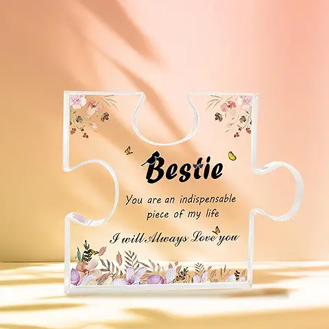 BACK IN Regalos para Mejores Amigas, Placa Acrílica Regalo para tu Mejor Amiga, Regalos para Mejores Amigas para Mujeres, Regalos de Mejores Amigas con Palabras Cálidas, Regalos únicos de Cumpleaños  