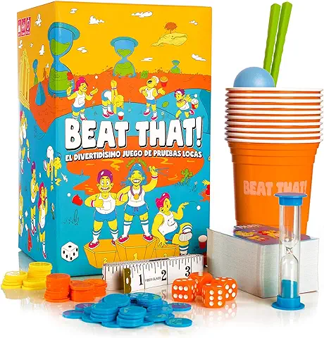 Beat That! El Divertidísimo Juego de Mesa de Pruebas Locas, para Niños y Adultos, para Todas las Ocasiones, Navidad, Año Nuevo, Noche de Juegos y Otras Fiestas.  