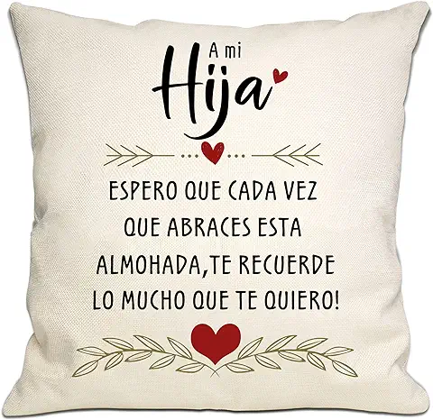 Bommex Regalo de Hija de Mama Papa Espero Que Cada Vez Que Abraces Este Cojin te Recuerde Cuanto te Quiero Funda de Cojin Regalo de Hija para Cumpleaños Graduacion Navidad(Hija) Bommex Regalo de Hija de Mama Papa Espero Que Cada Vez Que Abraces Este Cojin te Recuerde Cuanto te Quiero Funda de Cojin Regalo de Hija para Cumpleaños Graduacion Navidad(Hija)