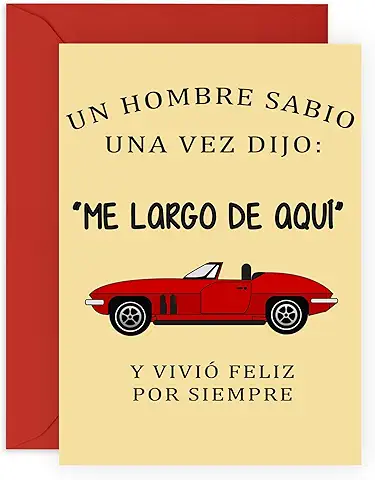 Central 23 Tarjeta Despedida Compañero Trabajo - 'UN HOMBRE SABIO UNA VEZ DIJO' - Tarjeta de Nuevo Trabajo - Tarjeta de Felicitación para Hombre Amigo Colega - Jubilación - Renuncia  