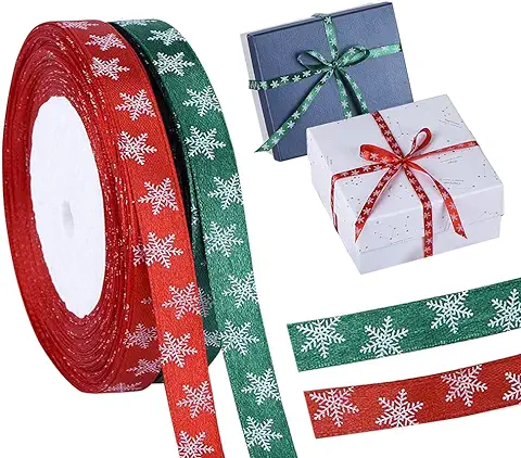 Cinta de Regalo de Lazo de Navidad, 50 Metros Cintas de Tela de Cinta de Raso Navidad para Embalaje de Regalo, Cinta Decorativa10mm Ancho para Bodas Manualidades de Navidad Decoración (Verde, Rojo) Cinta de Regalo de Lazo de Navidad, 50 Metros Cintas de Tela de Cinta de Raso Navidad para Embalaje de Regalo, Cinta Decorativa10mm Ancho para Bodas Manualidades de Navidad Decoración (Verde, Rojo)