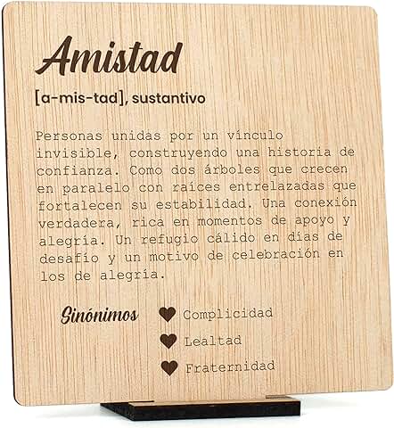 CONTRAXT Tarjeta Regalo Original para Amiga o Amigo. Regalos Originales Tarjeta Postal Definicion de Amistad Madera Regalo Detalles Cumpleaños Amiga Amigo Hombre Mujer Compañera (Amistad)  