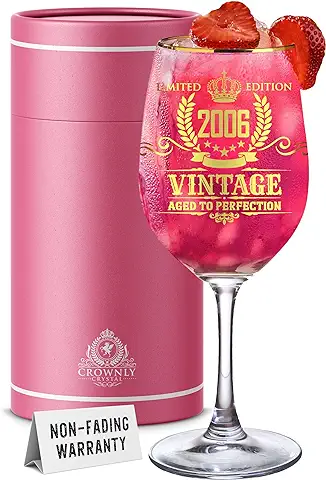 CROWNLY CRYSTAL® 2006 Regalos Personalizados Para Mujer Copas De Vino Regalos Para Chicas De 18 Años Decoracion 18 Cumpleaños Regalo Cumpleaños Mujer Regalos Originales Para Los 18 Años  