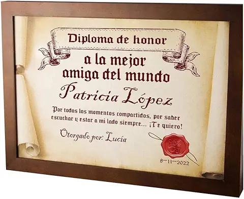 Diploma Pergamino a la Mejor Amiga  