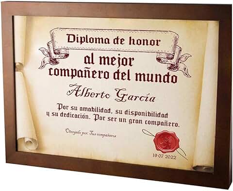 Diploma Pergamino Personalizado con Marco para Quien tú Quieras (Diploma Pergamino al Mejor Compañero) Diploma Pergamino Personalizado con Marco para Quien tú Quieras (Diploma Pergamino al Mejor Compañero)