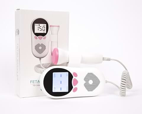 Doppler Fetal, Monitor Frecuencia Cardiaca Bebe, Detector de Latido Fetal, Regalos Originales para Mujer, Latidos Bebe Embarazada, Fetal Doppler Monitor, Prenatal, Ultrasonido  