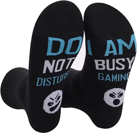 FGFD&OU Calcetines Hombre y Mujer de Algodón Calcetines Divertidos Originales Casual Calcetines Fantasía Unisexo con DO NOT DISTURB, I'M GAMING, Regalo para Navidad  