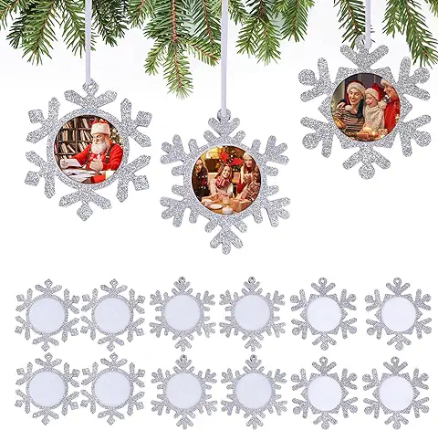 GEBETTER 12Pcs 4,5cm Mini Marcos de Fotos Navidad Fieltro Adornos Colgantes Árbol Navidad Decoración Navideña Hogar Regalo Niños Amigos Familiares Manualidad (Copos de Nieve Plateados) GEBETTER 12Pcs 4,5cm Mini Marcos de Fotos Navidad Fieltro Adornos Colgantes Árbol Navidad Decoración Navideña Hogar Regalo Niños Amigos Familiares Manualidad (Copos de Nieve Plateados)
