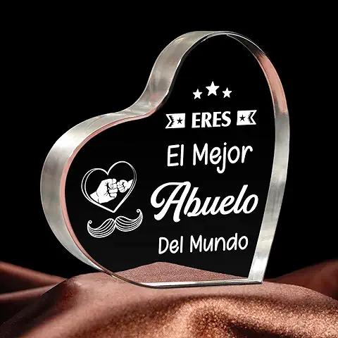 Giftasy Regalo Abuelo - Decoración Acrílico/Pisapapeles, Regalo Abuelo Cumpleaños, Regalos Originales para Abuelos, Regalo para Abuelo en Navidad y Día del Padre  