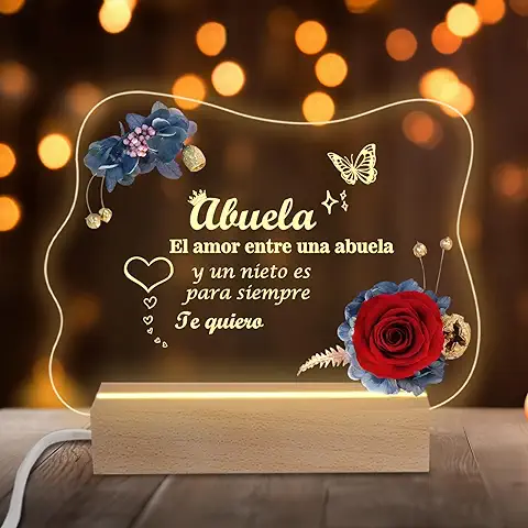 Miofula Regalos para Abuela Cumpleaños, Rosa Eterna Regalos Abuela Original, Regalo Abuela Cumpleaños, Regalo Dia de la Abuela, Ideas Regalos Navidad para Abuela  