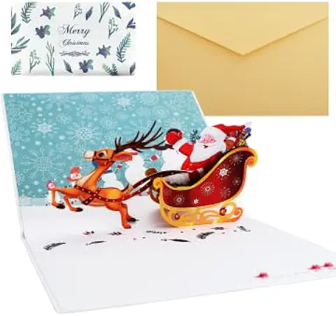 Navidad 3D Pop Up Tarjeta con Sobres, Tarjeta de Felicitación Postales Navideñas para Regalos Felicitaciones de Navidad, Christmas Card para Familiares y Amigos Niños Navidad 3D Pop Up Tarjeta con Sobres, Tarjeta de Felicitación Postales Navideñas para Regalos Felicitaciones de Navidad, Christmas Card para Familiares y Amigos Niños