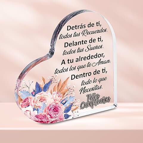 Rebundex Regalo Cumpleaños Mujer Adornos Acrílicos Originales para Madre Amiga Esposa Novia Abuela  