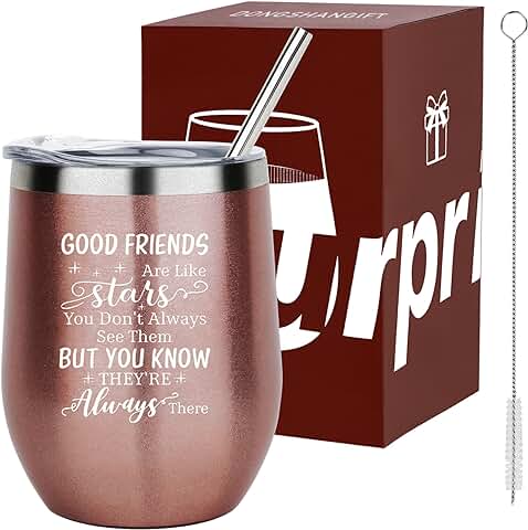 Regalos de Cumpleaños para Mujeres-Los Buenos Amigos son como las Estrellas Vaso-Regalos de Amistad para Mujeres Los Mejores Amigos,Vaso de Acero Inoxidable 350ml con Caja de Regalo Oro Rosa Regalos de Cumpleaños para Mujeres-Los Buenos Amigos son como las Estrellas Vaso-Regalos de Amistad para Mujeres Los Mejores Amigos,Vaso de Acero Inoxidable 350ml con Caja de Regalo Oro Rosa