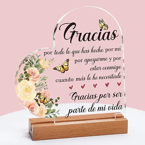 Regalos para Mujer, Placa Acrílica, Regalos Originales para Mujer, Regalo Amiga Cumpleaños, Regalos para Madres, Regalo para Novia, Ideas Regalos para Madres, Muestra tu Gracias, Thanks PL  