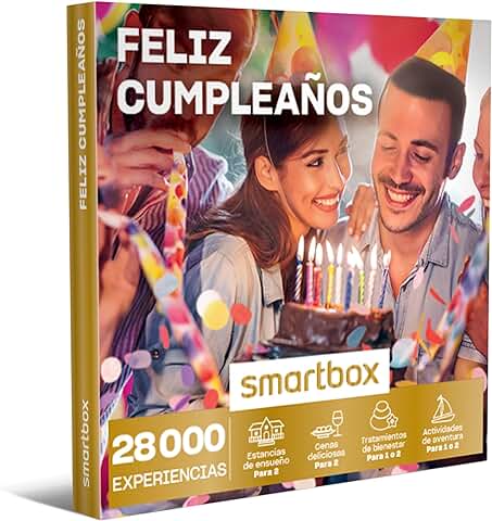 Smartbox - Caja Regalo Feliz Cumpleaños - Idea 1 Experiencia de Estancia, Gastronomía, Bienestar o Aventura para 1 o 2  